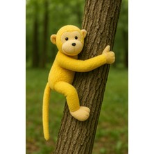 Akar Elleri Yapışan Oyun ve Uyku Arkadaşı Peluş Maymun Oyuncak Sarılan Maymun Sarı