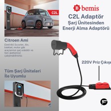 Bemis C2L (Charger to Load) Elektrikli Araç Şarj Ünitesinden Enerji Alma Adaptörü  2 'li – 3 Metre
