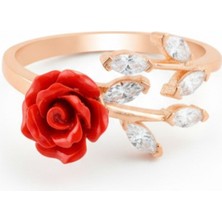 Çekirdek Jewelry 925 Ayar Gümüş Ayarlanabilir Güllü Yüzük