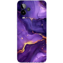 TechTree Gm 24 Pro Uyumlu Ametist Taşı Mor Mermer Baskılı Silikon Kılıf