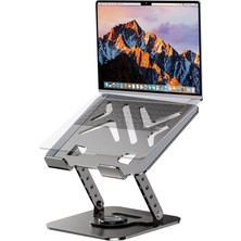 2 Kademeli Metal Laptop ve MacBook Standı, 360° Ayarlanabilirlik