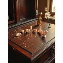 ADA 3D 8 Adet Minyatür Altın Kedi Biblo Seti - Şans Getiren Zarif Koleksiyonluk Dekor
