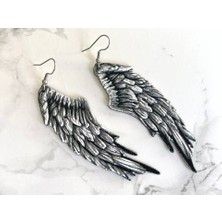 ADA 3D Melek Kanadı Tüyü Küpe Çifti - Maneviyat Özgürlük Koruma Hissi Veren Zarif Takı