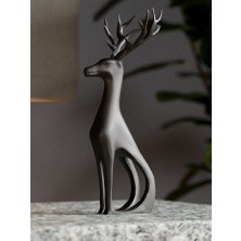 Linova Zarif Geyik Heykel Biblo Dekoratif Obje