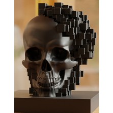 Linova Piksel Kafatası Heykel Biblo Dekoratif Obje