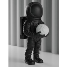 Linova Elinde Ay Olan Astronot Heykel Biblo Dekoratif Obje