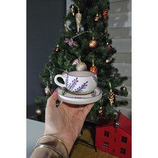 Iles Çiçek Desenli Kabartmalı El Yapımı Fincan Yılbaşı, Hediye, Anneye Hediye, Özel Günler