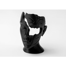 Linova Parçalanan Yüz Heykel Biblo Dekoratif Obje