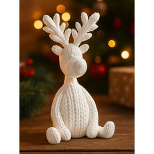 Linova Örgü Desenli Ren Geyiği Heykel Biblo Dekoratif Obje