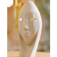 Linova Asyalı Soyut Maske Heykel Biblo Dekoratif Obje