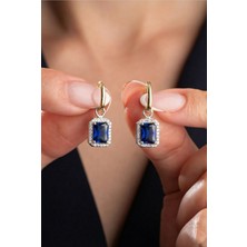 Çekirdek Jewelry 925 Ayar Gümüş Baget Taşlı Küpe