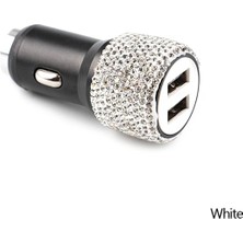 EFEAKS Gümüş Taşlı Çakmaklık Şarj Cihazı USB Iphone Şarj Kablosu Hediyeli