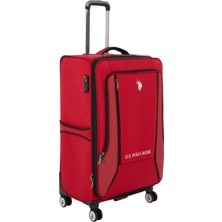 U.S. Polo Assn. Us Polo Assn 24019-24020-24021 Büyük Boy Ultra Light Hafif Lüx Kumaş Tekerlekli Valiz Kırmızı