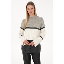 U.S. Polo Assn. Kadın Gri Melanj Kazak 50314841-VR086