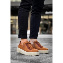 KB-X502  Kuback Taba Süet Yüksek Bej Taban Bağcık Detaylı Lastikli Günlük Erkek Ayakkabı