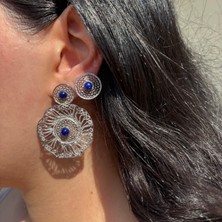 C7 Silver Lapis Taşlı Telkâri Dönge Küpe
