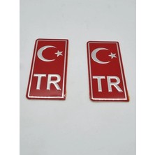 EFEAKS Tr Plaka Stıcker 2'li - Türkiye Plaka Stıcker - Türkiye Plakalık Stickeri Metal