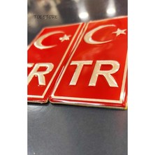 Fox Plaka Tr Kırmızı Kabartmalı 2 Adet Kendinden Yapışkanlı Türk