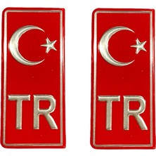 EFEAKS Araba Plaka Uyumlu Tr Türkiye Ayyıldız Logo Arma 2li Yapışkanlı
