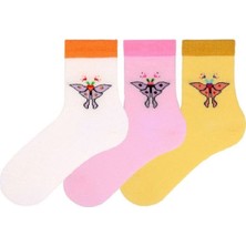 Semoor 3'lü Kelebek Desenli Kız Çocuk Çorabı