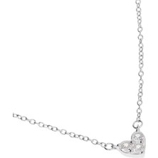 Celikchi Kadın Üç Taşlı Kalp Model Gümüş Kolye