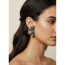 Toka Delisi Kadın Trend Modern Line Gri Renkli Küpe