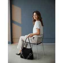 Crazy Hakiki Deri Kadın Omuz Çantası – Ayarlanabilir Tokalı Geniş Model