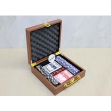 ZS Demir Deri Çantalı 100 Chip ve 2 Adet Iskambil Kağitına Sahip Poker Oyunu