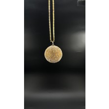 EFEAKS Gold Taşlı Disco Topu Dikiz Aynası Süsü 5 cm Işıltılı Gösterişli Ayna Süsü