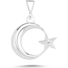 Takılingo 925 Ayar Gümüş Sade Parlak Ayyıldız Model Kolye Ucu