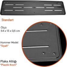 EFEAKS Hummer Plaka Altlığı Krom Siyah Ince (2 Li)