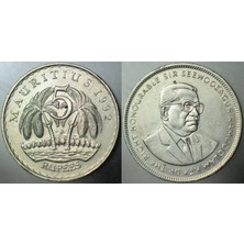 Banknoting Mauritius 5 Rupi 1992.