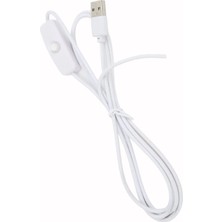 Powerr Led Aydınlatma 2 Amper 100 cm Switch Li Ucu Açık USB Li Beyaz Renk Erkek Güç Kablosu