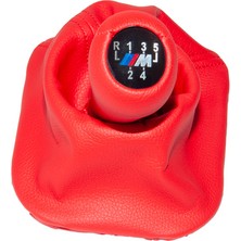 Rose Bmw E34  Topuzlu Vites Körüğü -5 Ileri- Man.şanz; Kırmızı Suni Deri -///m- - B A25111221529RD