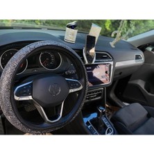 EFEAKS Her Araca Uygun Geçirmeli Füme Taşlı Direksiyon Kılıfı