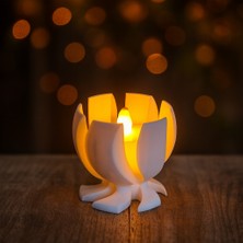 Serüven Lotus Çiçeği Tasarımlı LED Mumluk – Dekoratif Ortam Aydınlatması