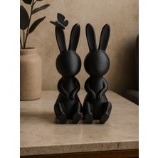 Linova Ikili Tavşan Heykel Biblo Dekoratif Obje
