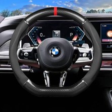 Fox Parlak Karbon Kırmızı Yüzüklü D Tip Geçme Direksiyon Kılıfı