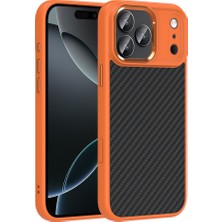 Canpay Apple iPhone 17 Pro Max Uyumlu Kılıf Karbon Fiber Görünümlü Manyetik Magsafe Şarjlı Silikon Kapak