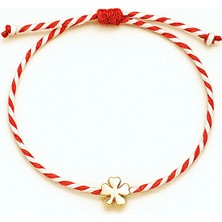 Chellomood Marteniçka Yonca Bileklik – Kırmızı Beyaz Şans Bilekliği