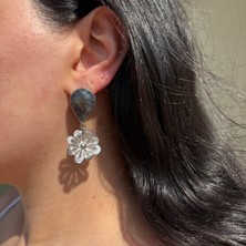 C7 Silver Hint Safiri Telkâri Papatya Küpe