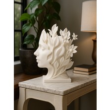 Linova Yüzden Çıkan Çiçek Heykel Biblo Dekoratif Obje