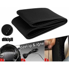 EFEAKS Deri Direksiyon Kılıfı Sarmalı Dikmeli Siyah Dikişli Kokusuz