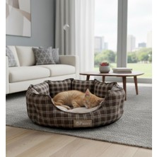 Patitex Oscar Ekoseli Sepet Koltuk- Köpek Yatak - Kedi Yatak- Kendinden Minderli -Yıkanabilir -