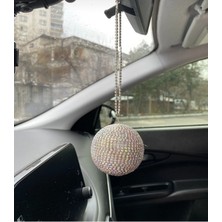 Fox Kristal Taşlı Disko Topu Dikiz Ayna Süsü (5 Cm)