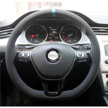 EFEAKS Yüzüklü Alcantara Model Dikişli Oto Direksiyon Kılıfı