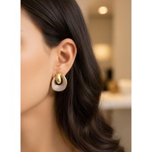 Toka Delisi Kadın Trend Modern Line Cappuccino Küpe