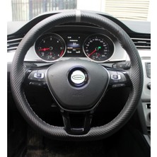 EFEAKS Yüzüklü Karbon Model Dikişli Oto Direksiyon Kılıfı