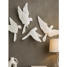 Linova Kuşlar Duvar Süsü Heykel Biblo Dekoratif Obje