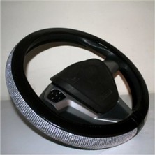 EFEAKS Bayan Sürücülere Özel Pırlanta Maun Siyah Renk Geçmeli Direksiyon Kılıfı